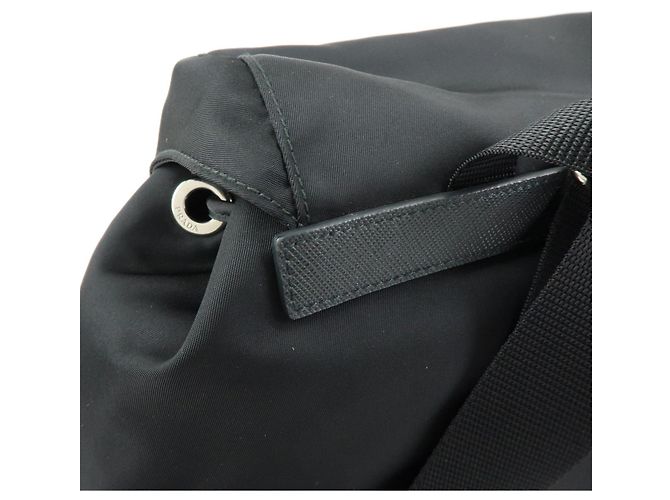 Zaino PRADA in nylon e pelle con logo triangolare Nero 1BZ005 - vista 18