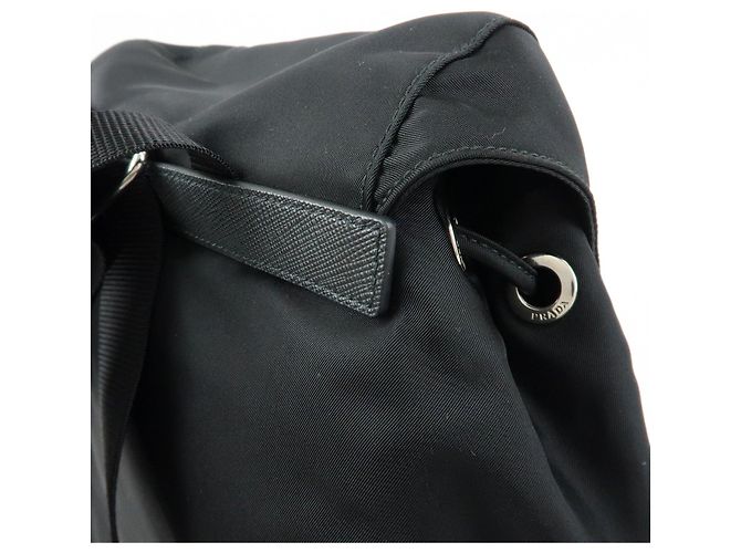Zaino PRADA in nylon e pelle con logo triangolare Nero 1BZ005 - vista 19