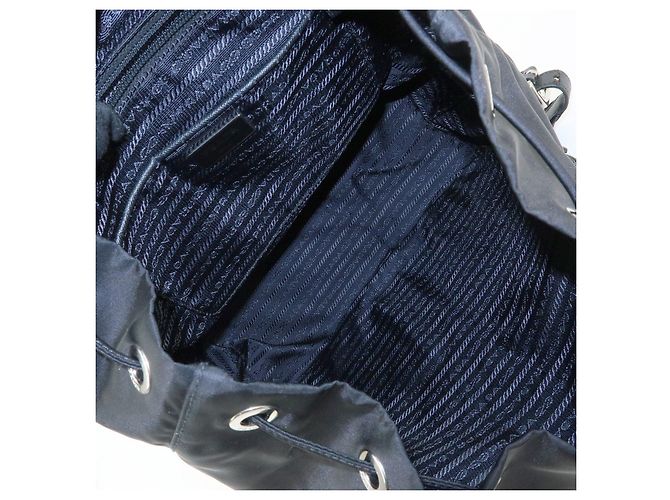 Zaino PRADA in nylon e pelle con logo triangolare Nero 1BZ005 - vista 21