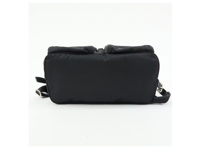 Zaino PRADA in nylon e pelle con logo triangolare Nero 1BZ005 - vista 5