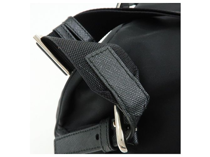Zaino PRADA in nylon e pelle con logo triangolare Nero 1BZ005 - vista 8