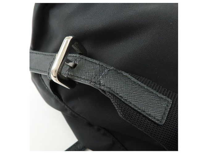 Zaino PRADA in nylon e pelle con logo triangolare Nero 1BZ005 - vista 9