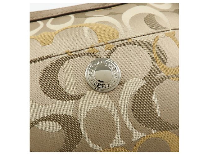 Borsa a tracolla COACH Signature Canvas Suede Leather Beige Brown - vista 19