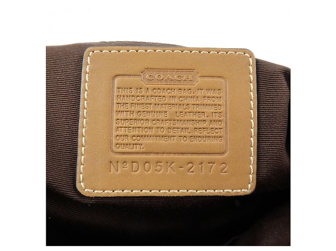 Borsa a tracolla COACH Signature Canvas Suede Leather Beige Brown - vista 23