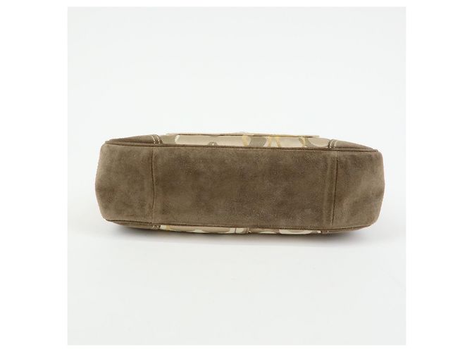 Borsa a tracolla COACH Signature Canvas Suede Leather Beige Brown - vista 5
