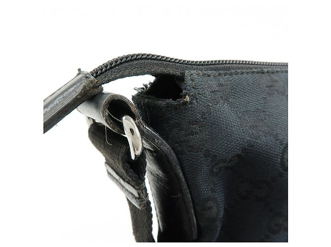 Borsa a tracolla e borsa a spalla GUCCI GG Canvas Leather Nera 145857 - vista 13