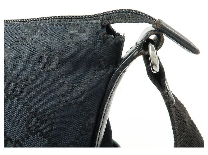 Borsa a tracolla e borsa a spalla GUCCI GG Canvas Leather Nera 145857 - vista 15