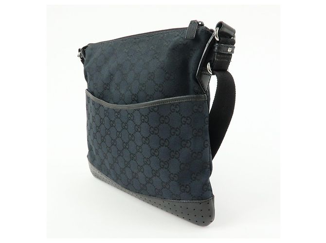 Borsa a tracolla e borsa a spalla GUCCI GG Canvas Leather Nera 145857 - vista 3