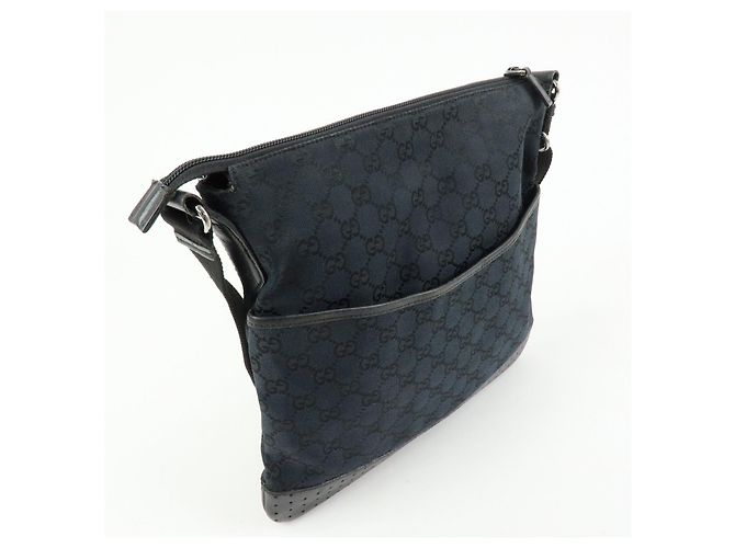 Borsa a tracolla e borsa a spalla GUCCI GG Canvas Leather Nera 145857 - vista 4