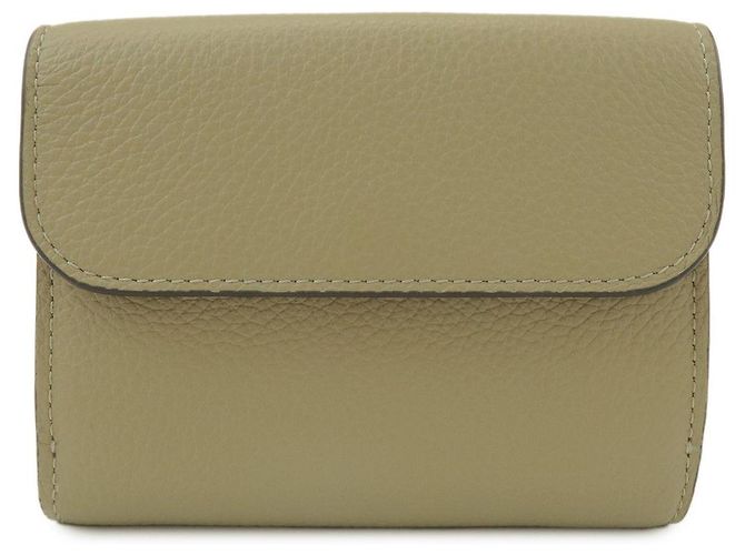 Chloé Billetera Compacta Chloe de Piel Small Tri-fold C-charm Khaki - vista 2