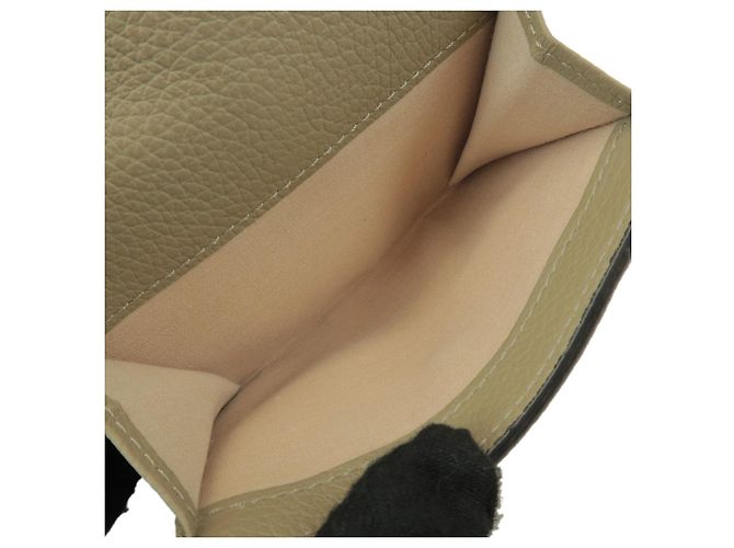 Chloé Billetera Compacta Chloe de Piel Small Tri-fold C-charm Khaki - vista 8