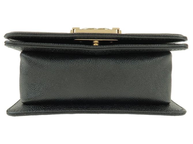 CHANEL Boy Chanel Mini V Stitch Caviarskin Chain Shoulder Bag Black - vista 3
