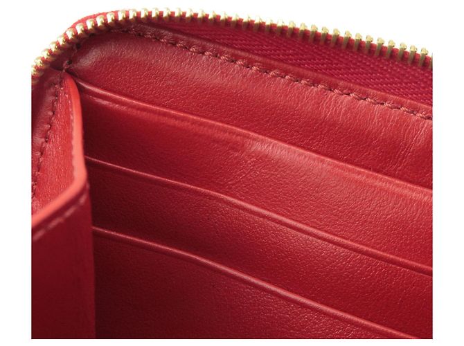 Céline Cartera Compacta Zippy de Piel CELINE con Monedero C-charm Roja - vista 10