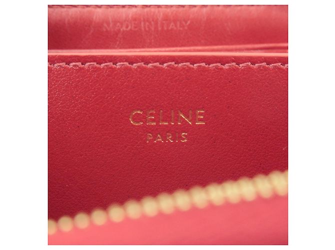 Céline Cartera Compacta Zippy de Piel CELINE con Monedero C-charm Roja - vista 11