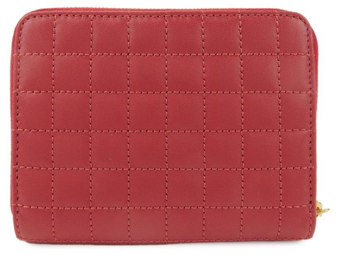 Céline Cartera Compacta Zippy de Piel CELINE con Monedero C-charm Roja - vista 2