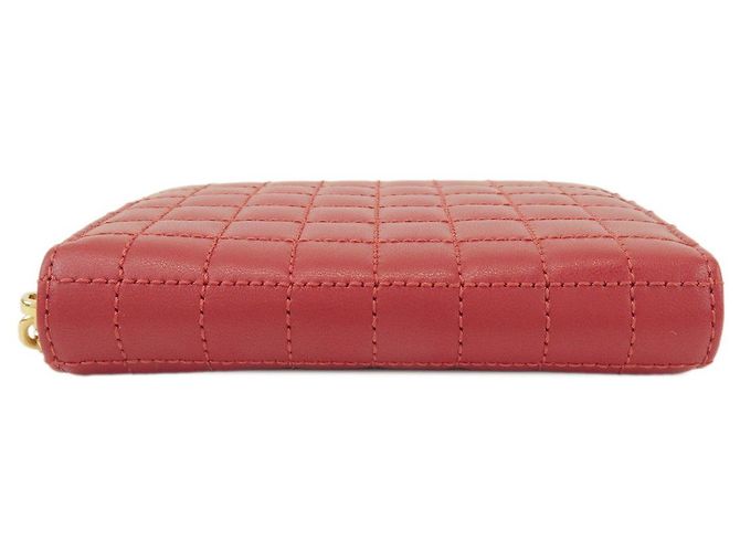 Céline Cartera Compacta Zippy de Piel CELINE con Monedero C-charm Roja - vista 3