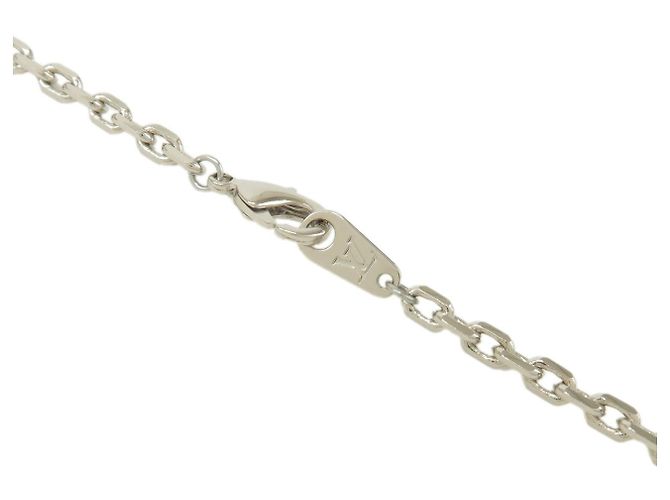 Collana Louis Vuitton in metallo laccato Bianco Giallo M00526 - vista 8