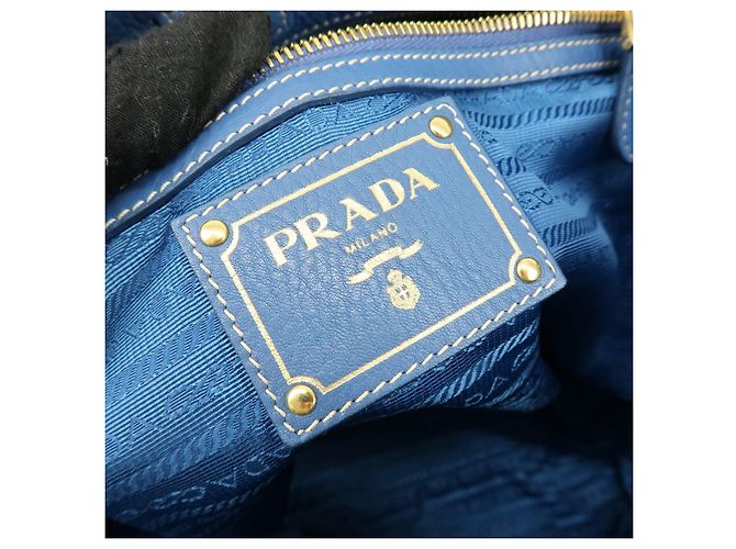PRADA Borsa Tote 2Way in pelle Borsa a spalla Borsa a mano Blu BN1713 - vista 21