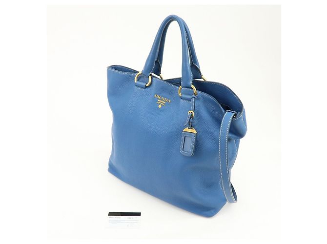PRADA Borsa Tote 2Way in pelle Borsa a spalla Borsa a mano Blu BN1713 - vista 22