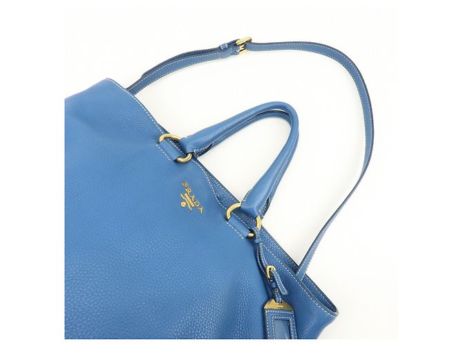 PRADA Borsa Tote 2Way in pelle Borsa a spalla Borsa a mano Blu BN1713 - vista 6