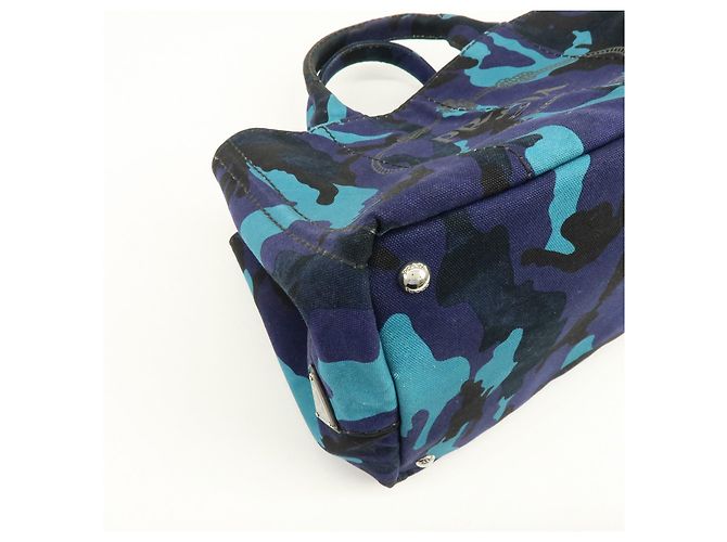 Borsa a mano 2Way PRADA Triangle Logo Canapa Canvas Camouflage B2642B - vista 10