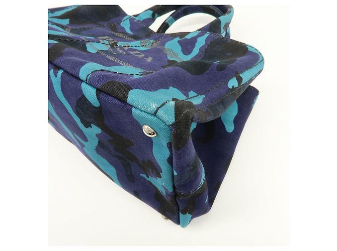 Borsa a mano 2Way PRADA Triangle Logo Canapa Canvas Camouflage B2642B - vista 11