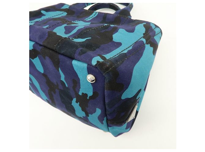 Borsa a mano 2Way PRADA Triangle Logo Canapa Canvas Camouflage B2642B - vista 13