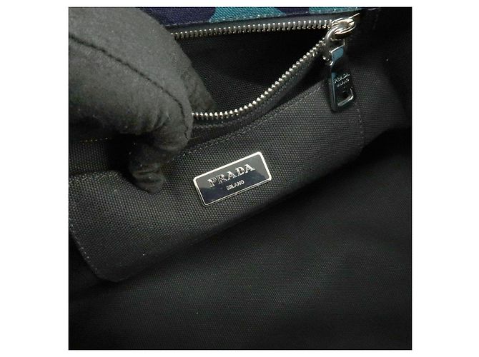 Borsa a mano 2Way PRADA Triangle Logo Canapa Canvas Camouflage B2642B - vista 21