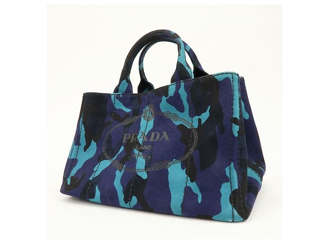 Borsa a mano 2Way PRADA Triangle Logo Canapa Canvas Camouflage B2642B - vista 3