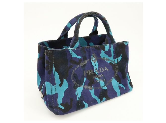 Borsa a mano 2Way PRADA Triangle Logo Canapa Canvas Camouflage B2642B - vista 4