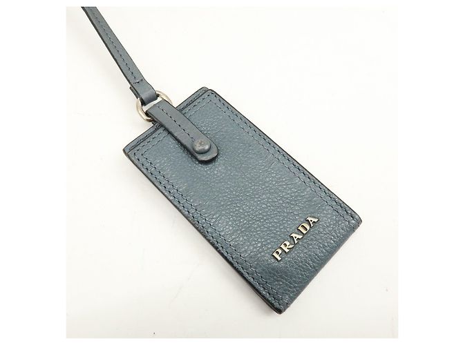 PRADA Etiquette Borsa 2Way in Pelle Borsa a Tracolla Borsa Clutch Grigia - vista 15