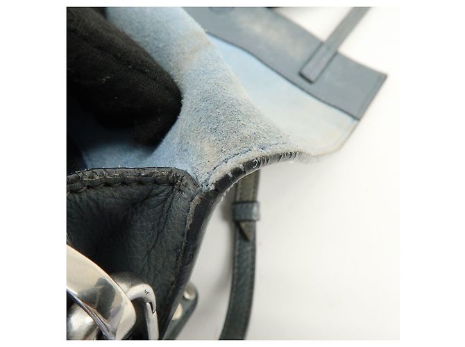 PRADA Etiquette Borsa 2Way in Pelle Borsa a Tracolla Borsa Clutch Grigia - vista 20