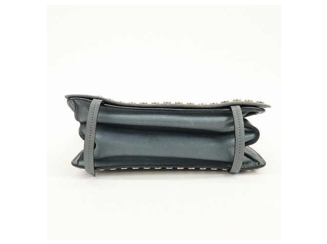 PRADA Etiquette Borsa 2Way in Pelle Borsa a Tracolla Borsa Clutch Grigia - vista 5