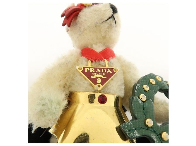 Portachiavi PRADA Motivo Orso Natale 2012 Beige Rosso - vista 13