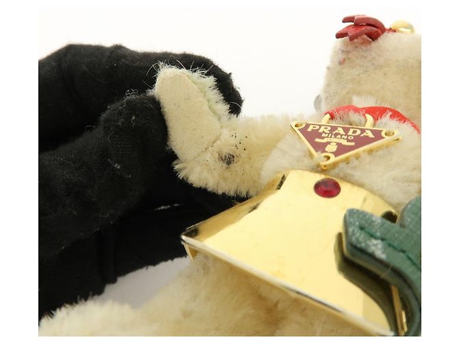 Portachiavi PRADA Motivo Orso Natale 2012 Beige Rosso - vista 15