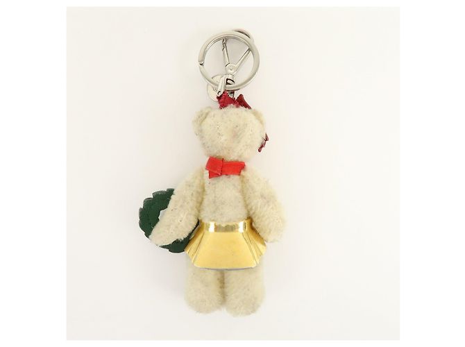 Portachiavi PRADA Motivo Orso Natale 2012 Beige Rosso - vista 2