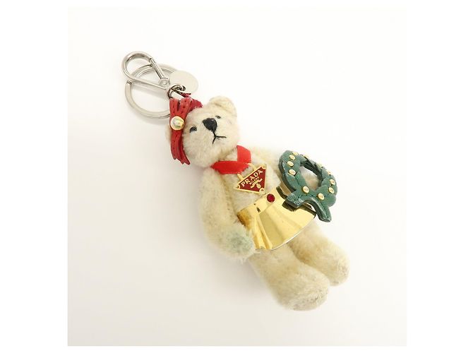 Portachiavi PRADA Motivo Orso Natale 2012 Beige Rosso - vista 4