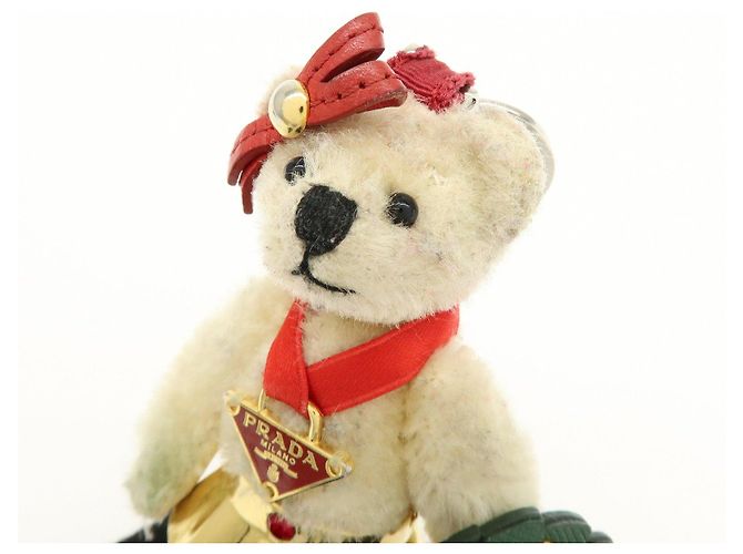 Portachiavi PRADA Motivo Orso Natale 2012 Beige Rosso - vista 6