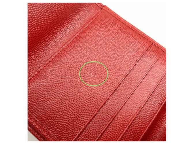 Christian Dior Logo Leather Bi-fold Compact Wallet Red - view 17