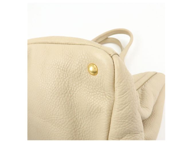 Borsa a mano PRADA Triangle Logo Canapa Vittello Daino Leather Beige - vista 11