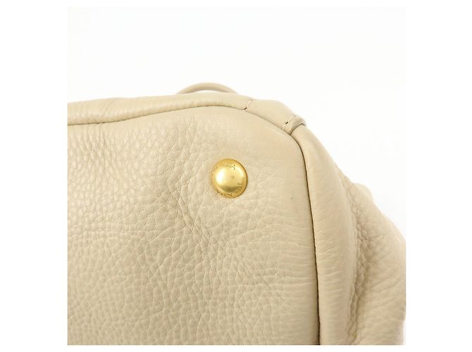 Borsa a mano PRADA Triangle Logo Canapa Vittello Daino Leather Beige - vista 13
