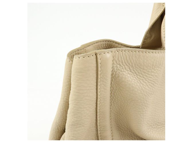 Borsa a mano PRADA Triangle Logo Canapa Vittello Daino Leather Beige - vista 14