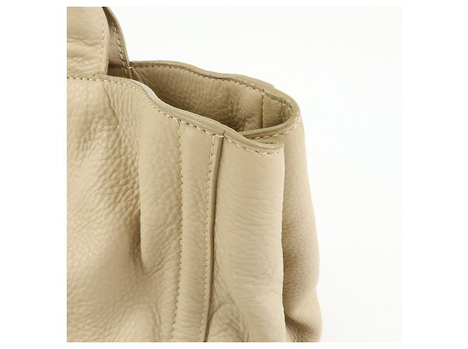Borsa a mano PRADA Triangle Logo Canapa Vittello Daino Leather Beige - vista 15