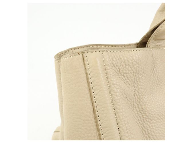 Borsa a mano PRADA Triangle Logo Canapa Vittello Daino Leather Beige - vista 16