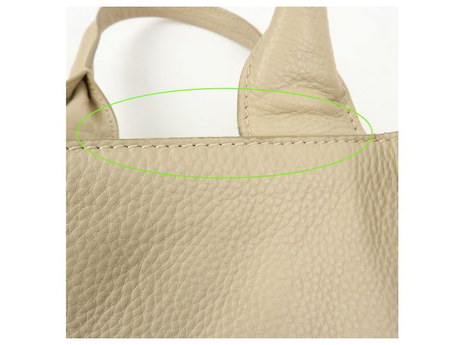 Borsa a mano PRADA Triangle Logo Canapa Vittello Daino Leather Beige - vista 17