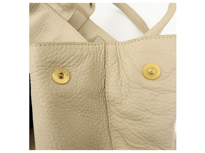 Borsa a mano PRADA Triangle Logo Canapa Vittello Daino Leather Beige - vista 19