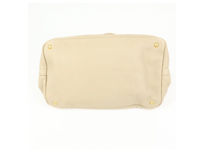 Borsa a mano PRADA Triangle Logo Canapa Vittello Daino Leather Beige - vista 5