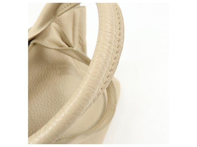 Borsa a mano PRADA Triangle Logo Canapa Vittello Daino Leather Beige - vista 8