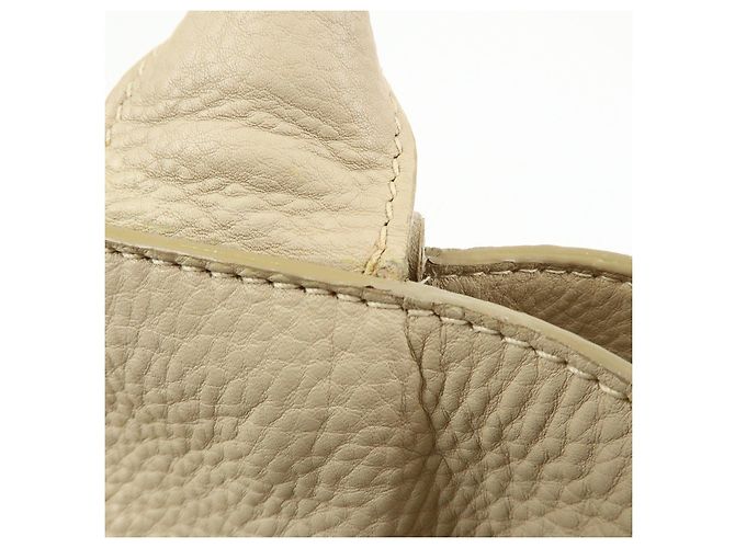 Borsa a mano PRADA Triangle Logo Canapa Vittello Daino Leather Beige - vista 9