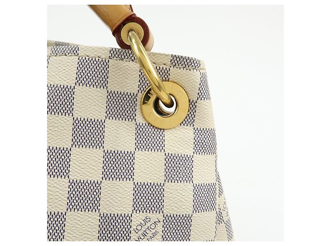 Borsa a tracolla Louis Vuitton Damier Azur Canvas Artsy MM N41174 - vista 17